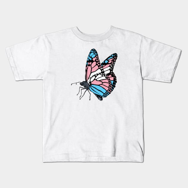 Transgender Butterfly Kids T-Shirt by theartfulscientist